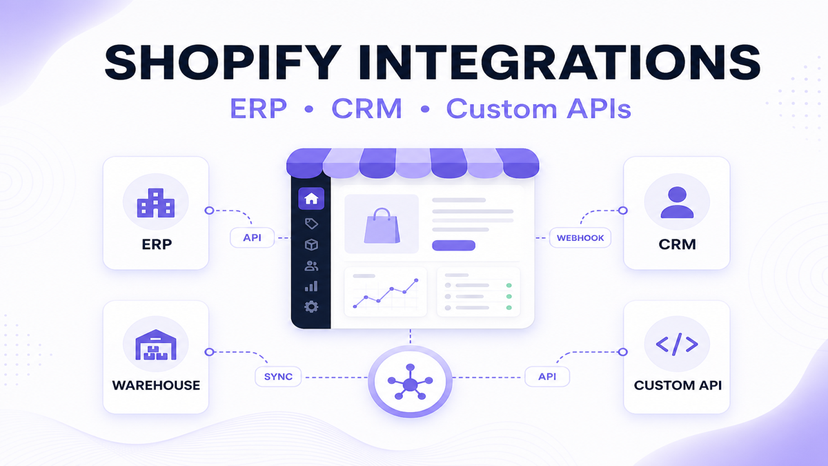 Shopify ERP CRM and custom API integration architecture