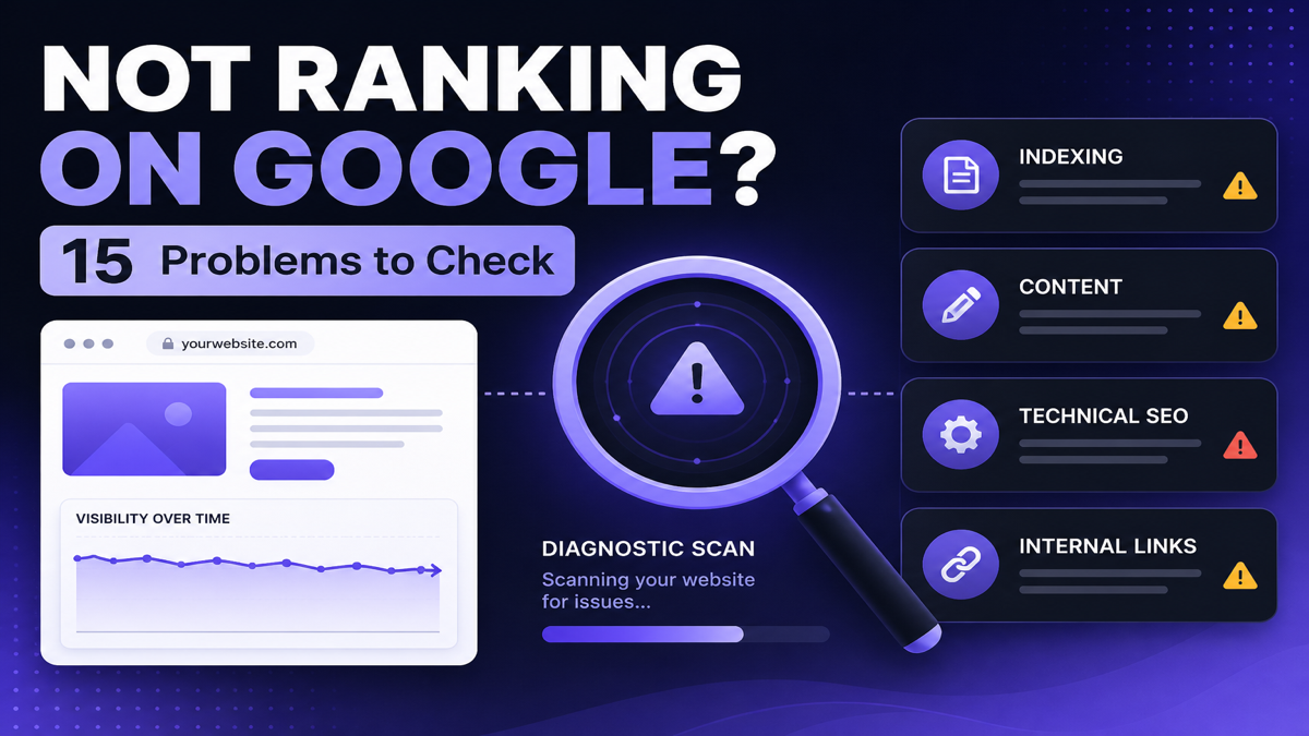 Technical and content problems preventing a website from ranking on Google